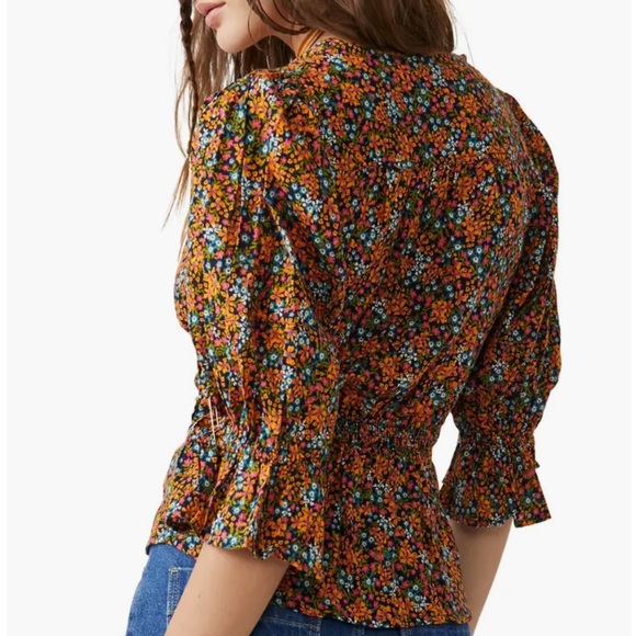 NWT Free People I Found You Womens Floral Button Front Blouse - Picture 3 of 11